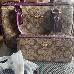 EUC Coach Rowan Satchel & Wallet
